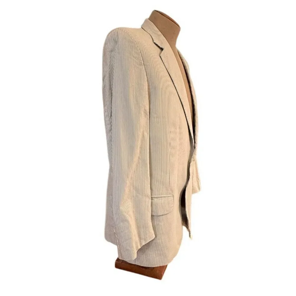 Corbin Men’s Sport Coat Blazer Blue White Seersucker - Picture 4 of 11